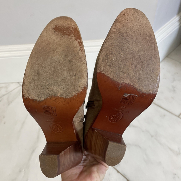 Ash Women’s Ivana Tan Suede Leather Stack Heel Zipper Ankle Boot Euro 38 US 7.5 - Picture 11 of 14